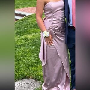 Elegant Lavender Strapless Gown